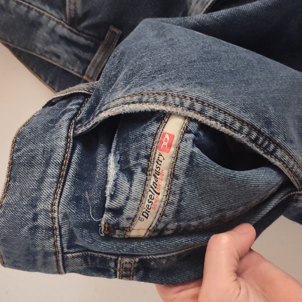 Diesel straight jeans 1996 d-sire 0njan size 28 baggy wide leg cargo Y2K style - Picture 12 of 16
